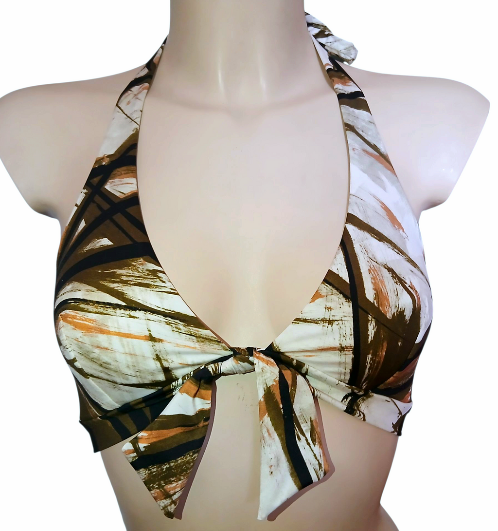 Top bikini triangolo con nodo decorativo- fantasia Jungle