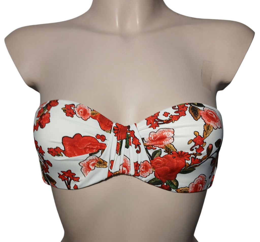 top bikini a fascia con coppe preformate e ferretto-  Collezione "Rosè d'ètè"