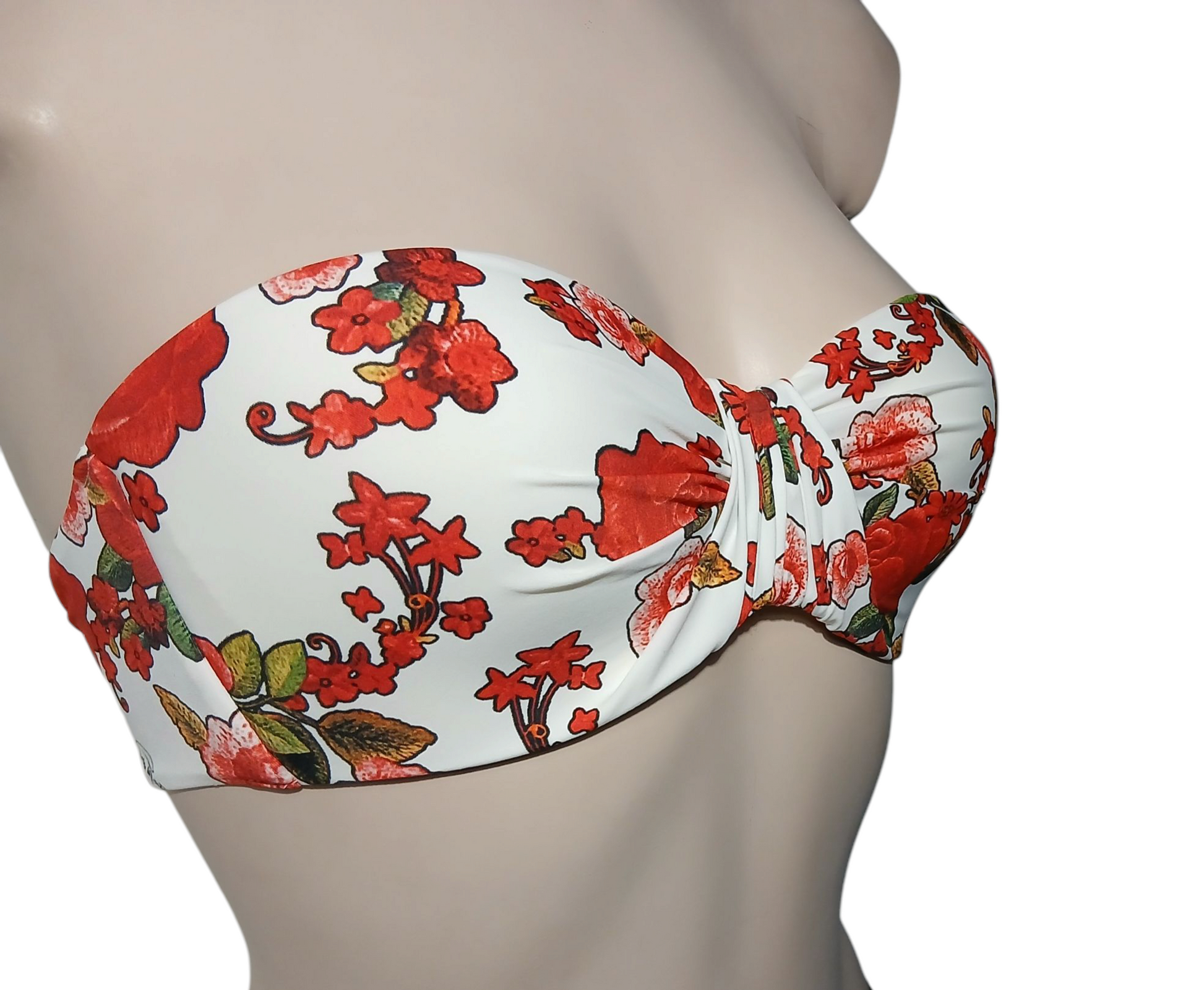 top bikini a fascia con coppe preformate e ferretto-  Collezione "Rosè d'ètè"