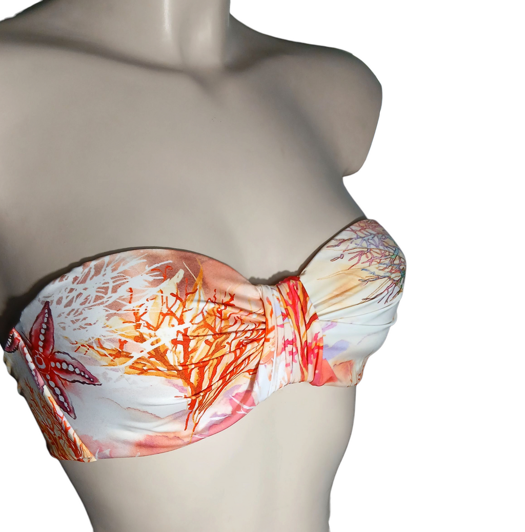 Bikini a fascia con coppe preformate e ferretto- Collezione "Corallo"