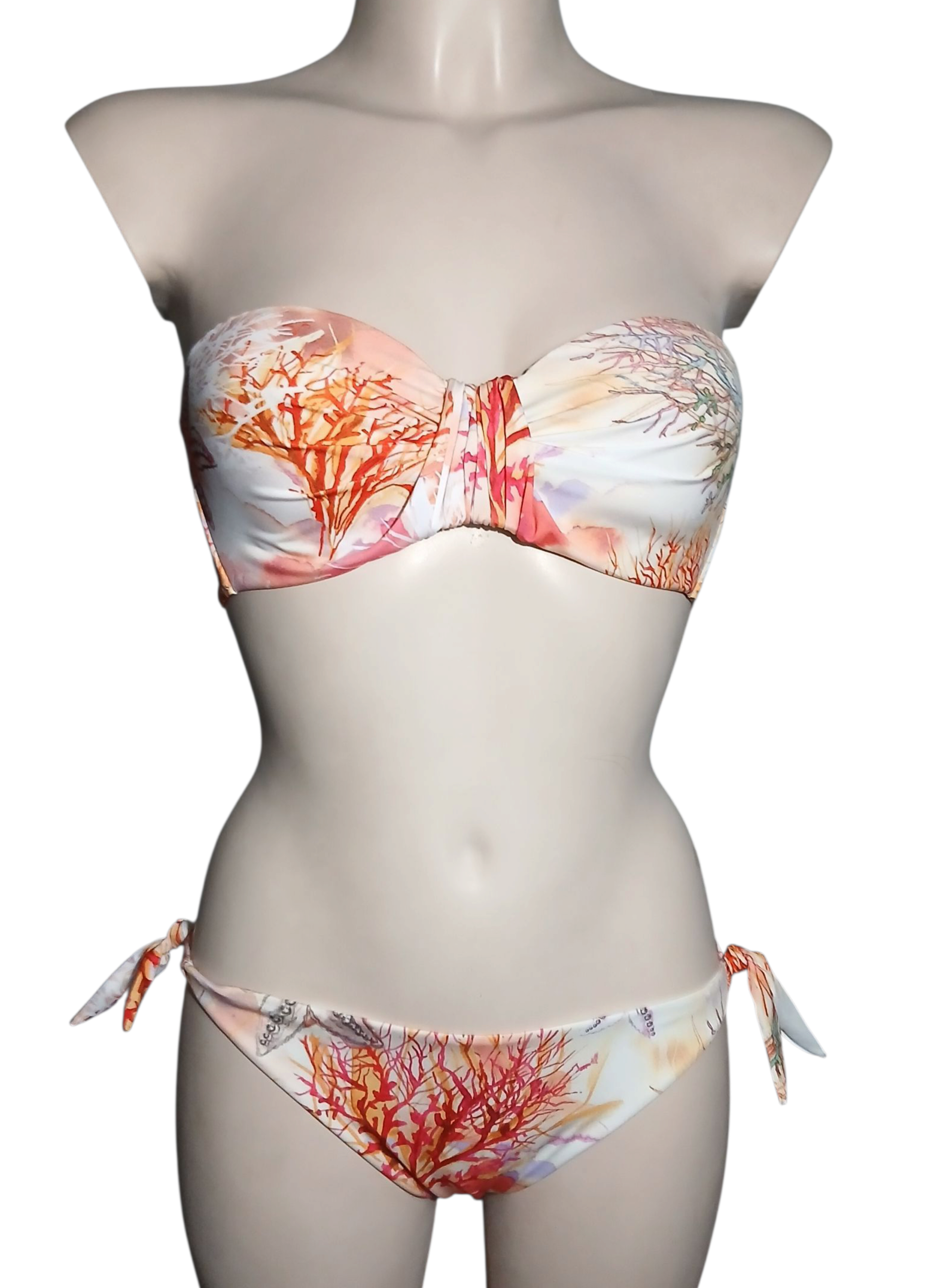 Bikini a fascia con coppe preformate e ferretto- Collezione "Corallo"
