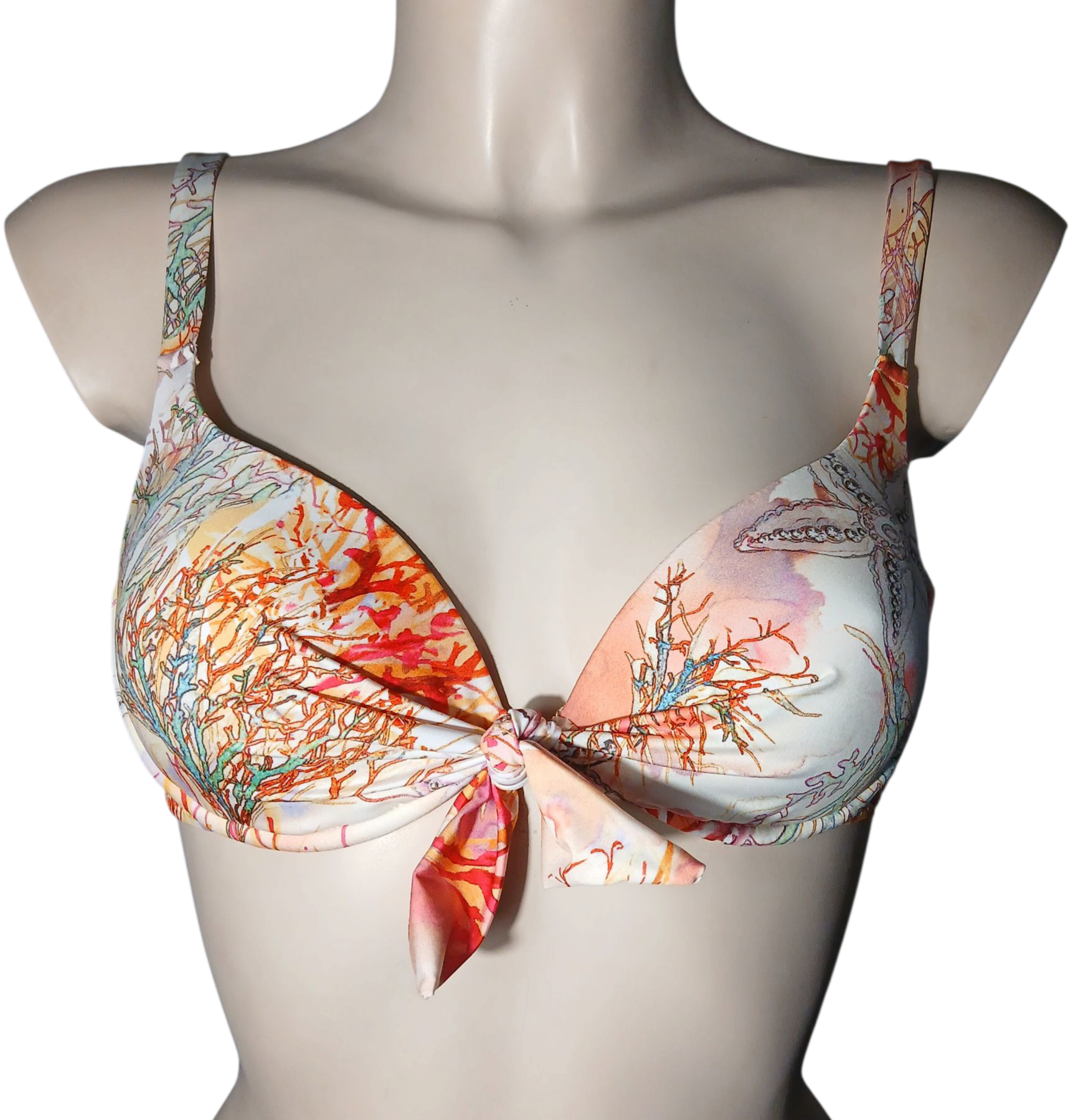 Top Bikini push-up  con Nodo frontale- Collezione "corallo"