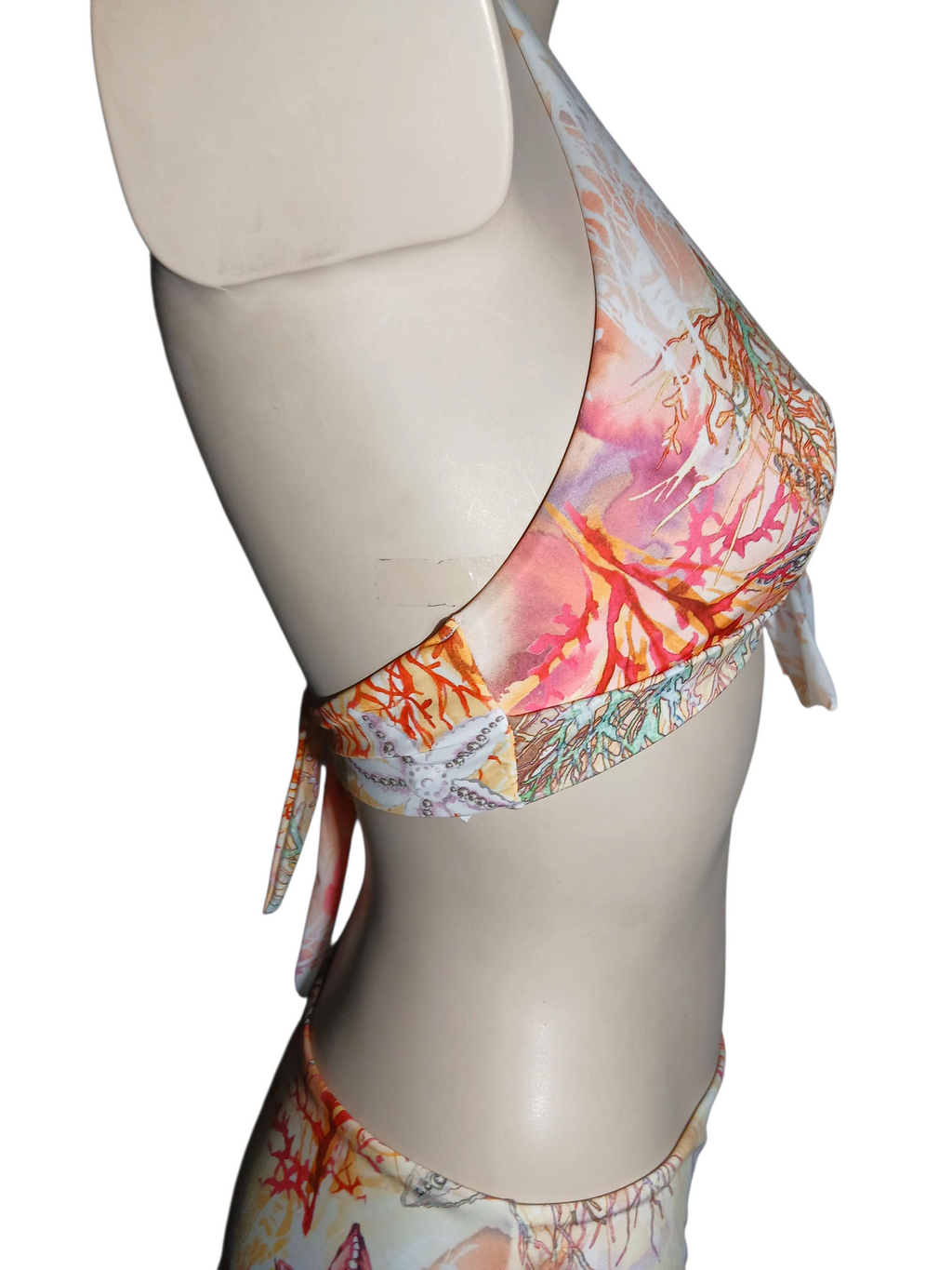 Top Bikini triangolo  fantasia Coralli- Collezione "Corallo"