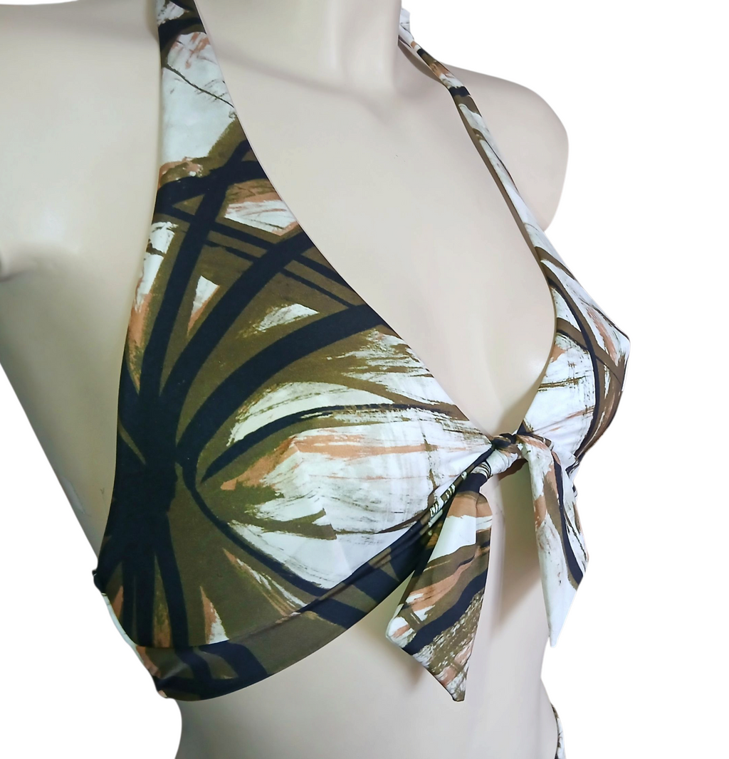 Top bikini triangolo con nodo decorativo- fantasia Jungle